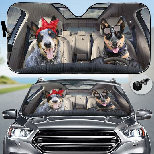 Discover Heeler Dog Car Sunshade, Heeler Car Decor
