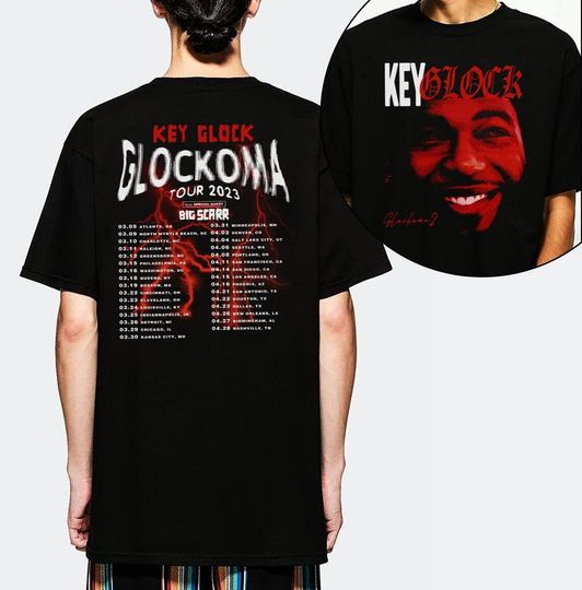 Discover Key Glock Shirt Glockoma Tour 2023 Shirts Key Glock Double Sides Shirt