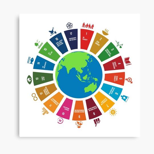 Discover UN SDGs | UN Global Goals Logo | United Nations Sustainable Development Goals 2030 Canvas