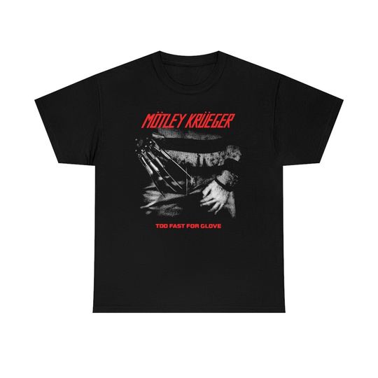 Discover Motley Kreuger Nightmare on Elm Street Freddy Kruger Motley Crue Parody Shirt