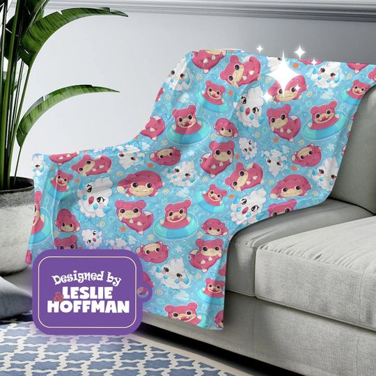 Discover Slowpoke Blue PKM Blanket, Fleece Blanket