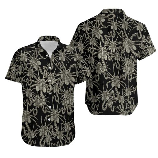 Discover Alien Face Hugger Hawaiian Shirt 3D, Fatherday Gifts, Vacation Shirt