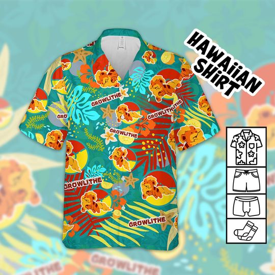 Discover PKM Growlithe Fun Lemon Hawaiian Shirt for Anime Fans