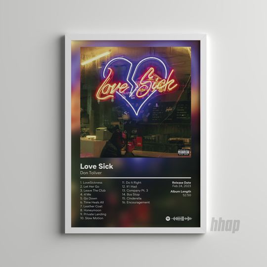 Discover Don Toliver - Love Sick -Album Cover Poster