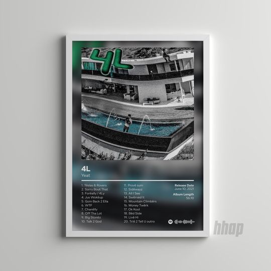 Discover Yeat - 4L - Album Cover Poster -  Yeat Rapper Print