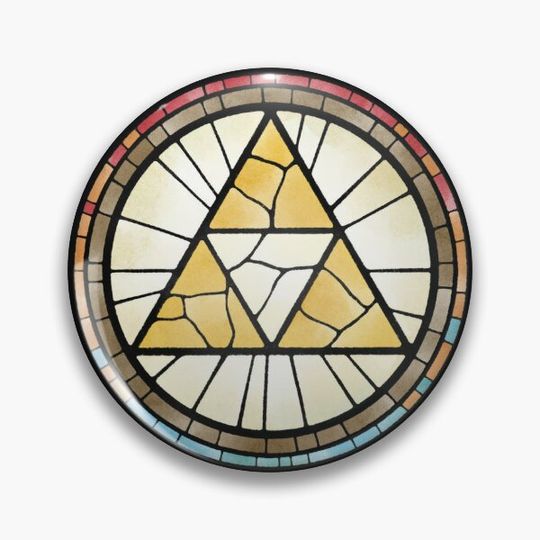 Discover Triforce stained glass Pin Button