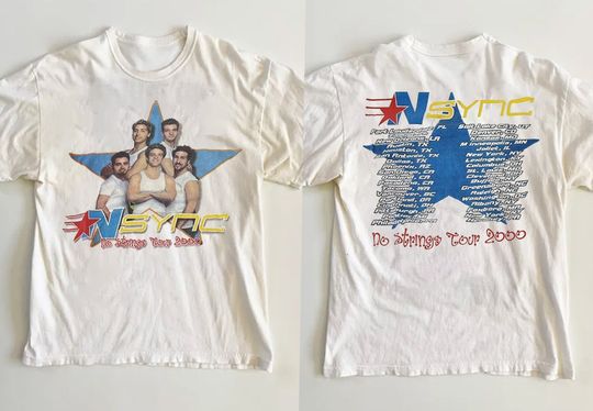 Discover 2000 NSYNC No Strings Attached Tour T Shirt, Vtg NSYNC Tour 2000 Shirt