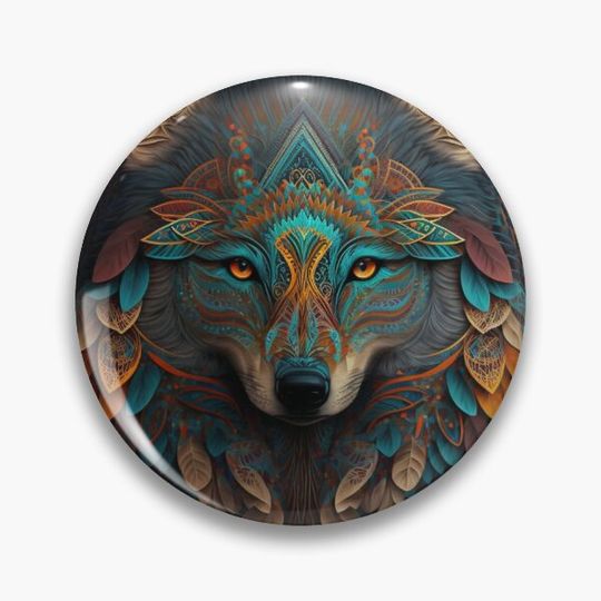 Discover Wolf #46 Pin Button