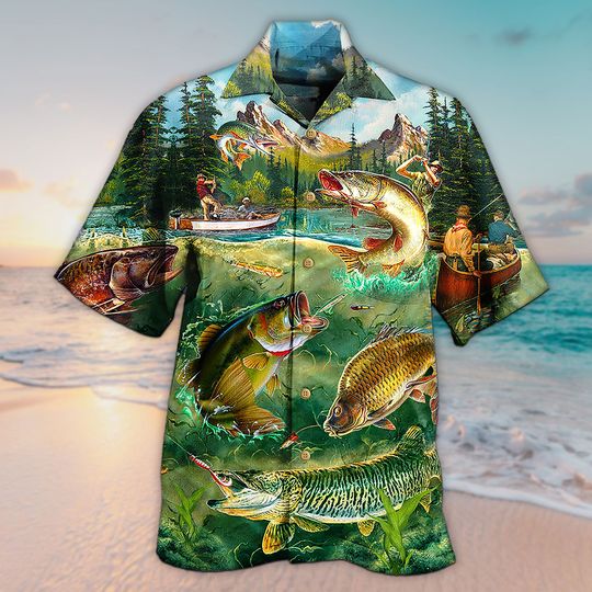 Discover Unisex Bass Fish 3D All Over Printed  Hawaiian Shirt