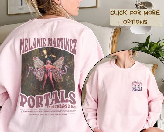 Discover Portals Tracklist Double-sided Sweatshirt, M.e.l.a.n.i.e Cry Baby Tee, Portals Tour 2023 Sweatshirt