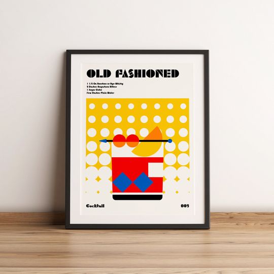 Discover Old Fashioned Cocktail Poster -