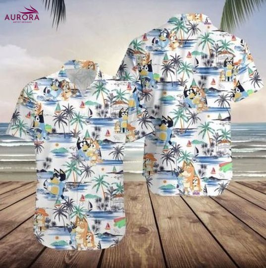 Discover BlueyDad Hawaiian Shirt, BlueyDad Summer Family Hawaiian Shirt