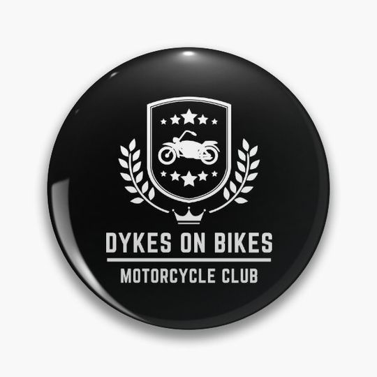 Discover Dykes on Bikes Motorcycle Club Pin Button