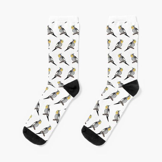 Discover Little Cockatiels Pattern Socks