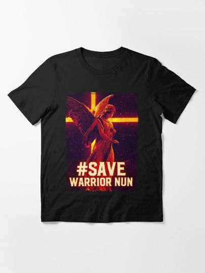Discover Save Warrior Nun (red) + text | Essential T-Shirt 