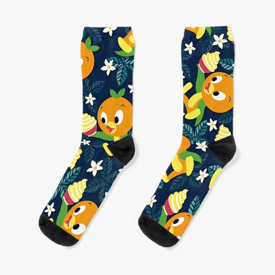 Discover Orange Bird & Citrus Swirl Socks