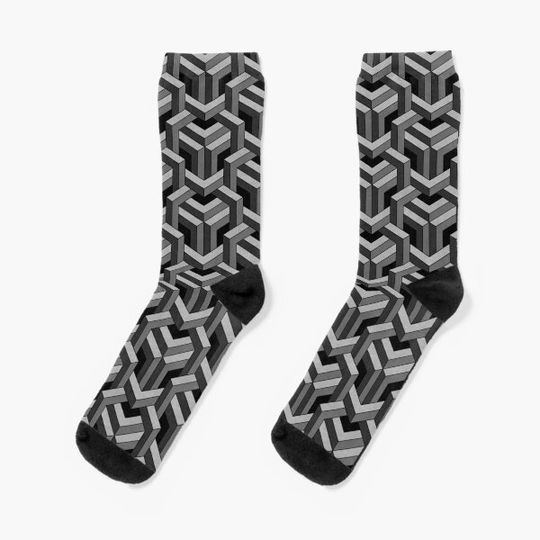 Discover Missing Mathematical Equation - M. C. Escher Pattern Socks