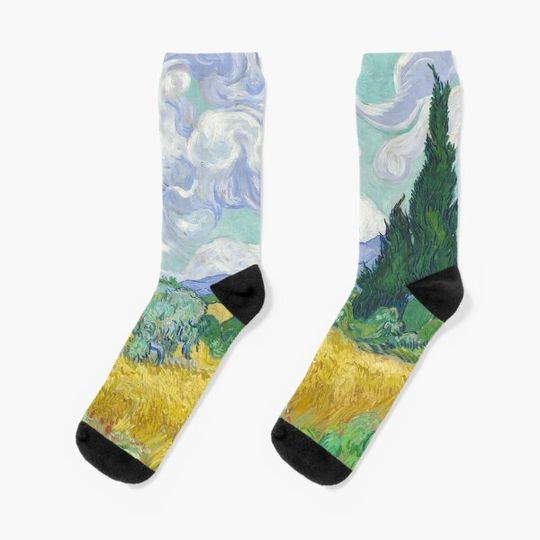 Discover Vincent Van Gogh "A Wheatfield with Cypresses", 1889 Socks