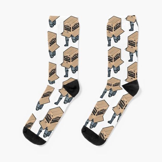 Discover Solid Snake Sneaking in Box - Metal Gear Solid Socks