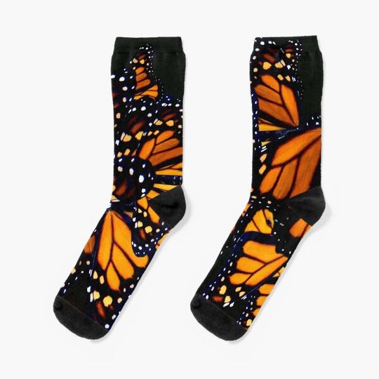 Discover Monarch butterfly wing pattern Socks