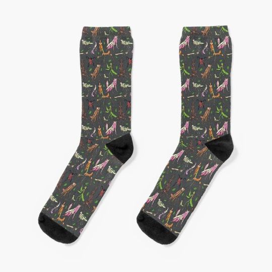 Discover praying mantis pattern Socks
