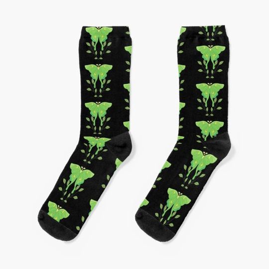 Discover luna moth Socks