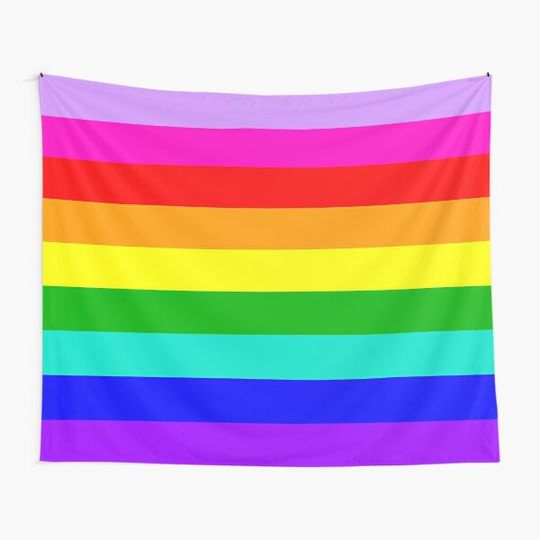 Discover Gilbert Baker 9 Stripe Rainbow Pride Flag Tapestry