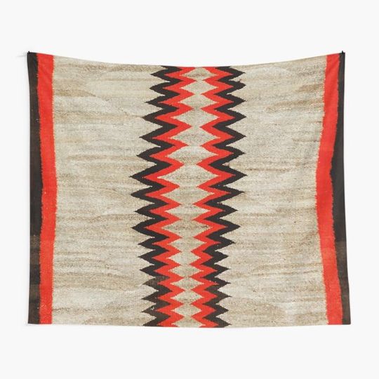 Discover Antique Navajo Rug With Chevron Stripes Print Tapestry