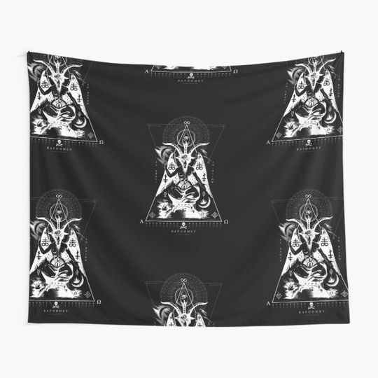Discover BAPHOMET - As Above So Below - Occult Sacred Geometry Tapestry