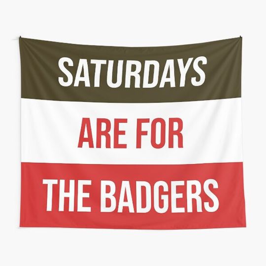 Discover "Saturdays are for the Badgers" University of Wisconsin Tapestry