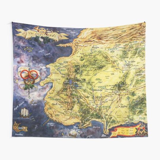 Discover Fantasy Wheel of Time Map Tapestry