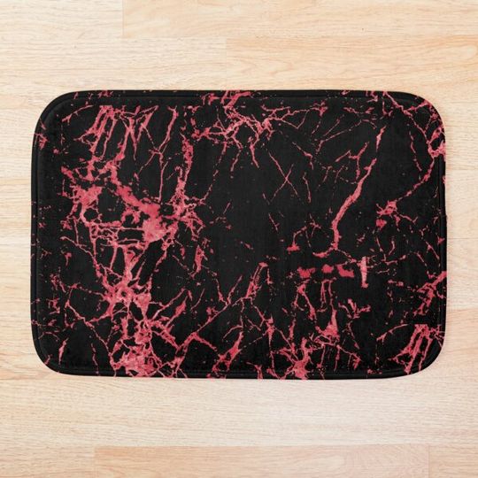 Discover Deep Red Rose Quartz Marble Bath Mat