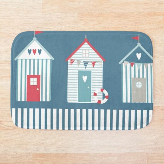 Discover By The Sea Beach Huts Bath Mat