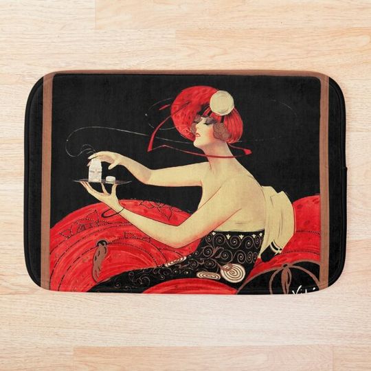 Discover French Vintage Cosmetics ad, French Art Nouveau Bath Mat