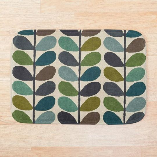 Discover Orla Kiely Flower Design Bath Mat in Green Color