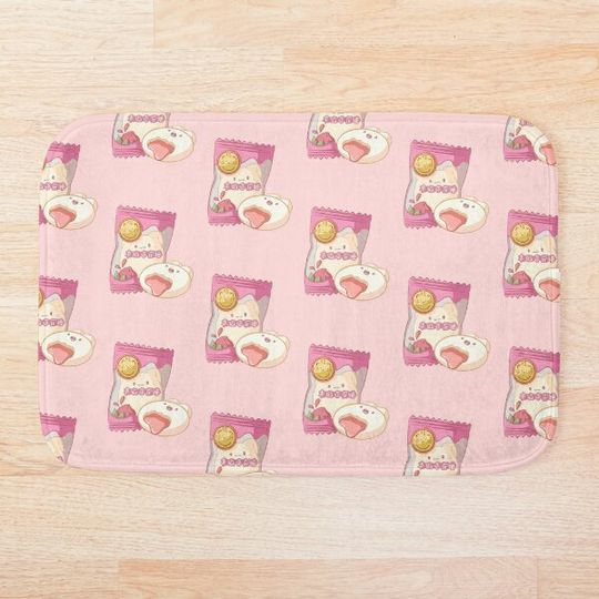 Discover Mochi strawberry Snack Bath Mat