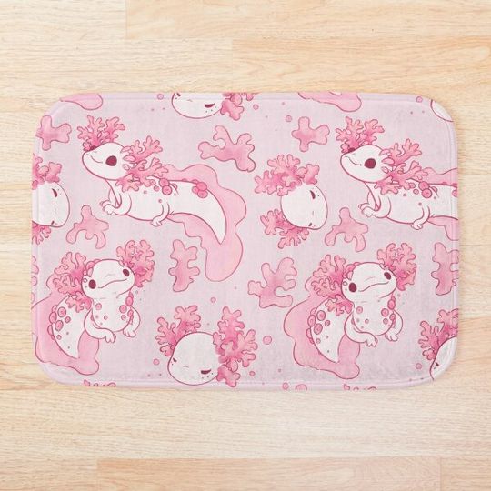 Discover Coral Axolotls Bath Mat