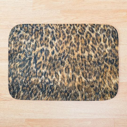 Discover Leopard Cheetah Fur Wildlife Print Pattern Bath Mat