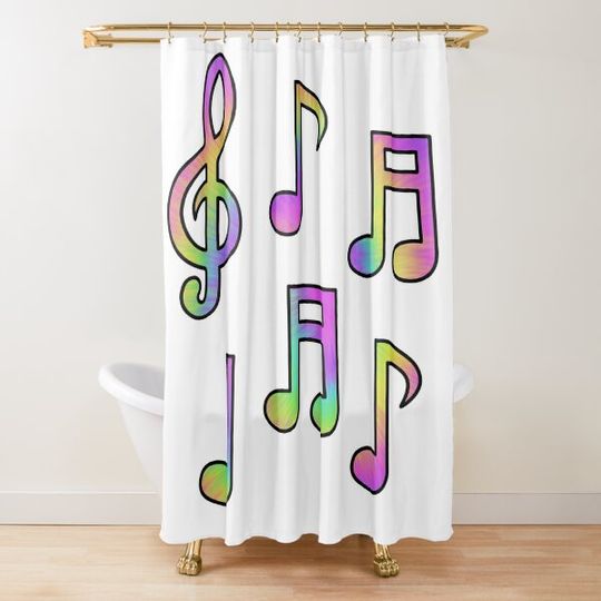 Discover Rainbow Music Note Bundle Shower Curtain