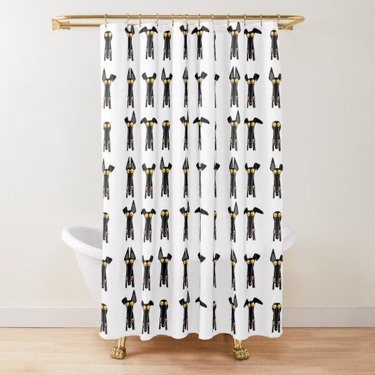 Discover Greyhound semaphore: White Shower Curtain