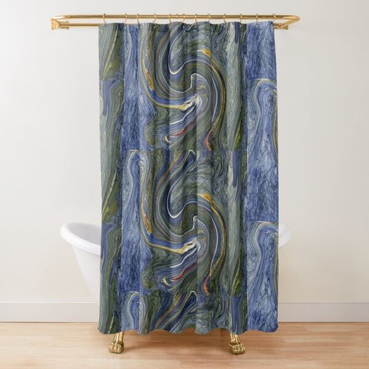Discover Digital Art Pour from Watercolor Batik of Koi Fish Shower Curtain