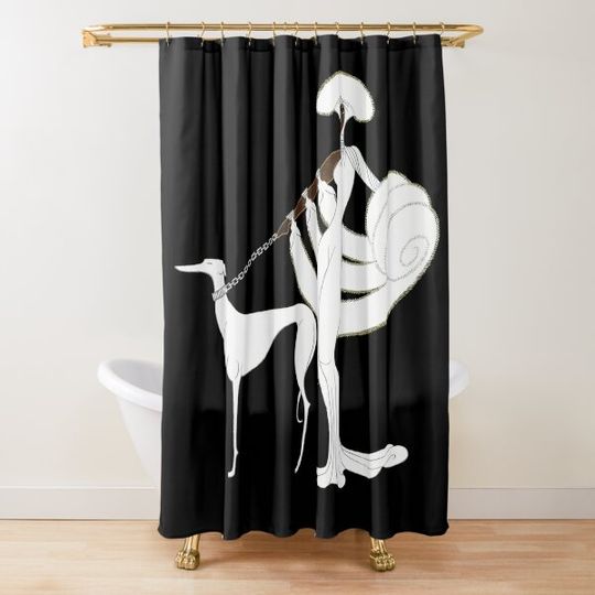 Discover Art Deco era vintage Haute Couture Fashion art Shower Curtain