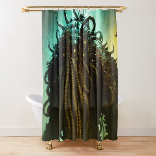 Discover Cthulhu Falls In Arkham Shower Curtain