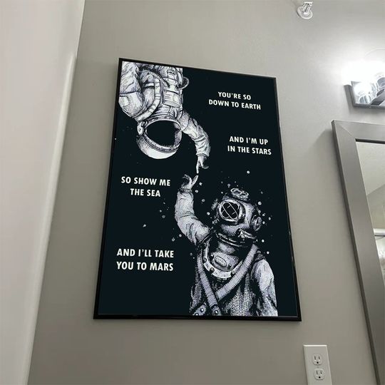 Discover Astronaut and Diver - I'm Up in The Stars Poster