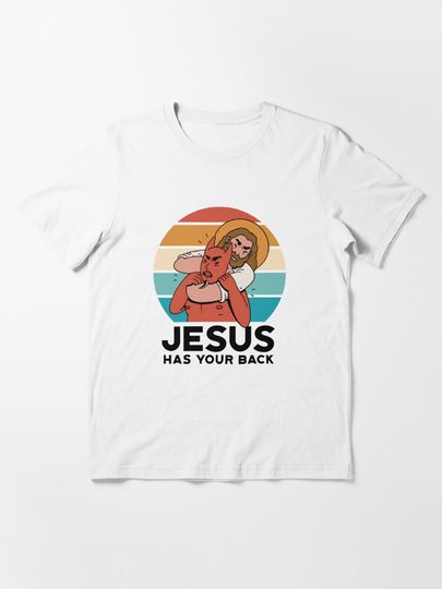 Discover Jesus Fighting Demon | Jesus Has Your Back | Essential T-Shirt 
