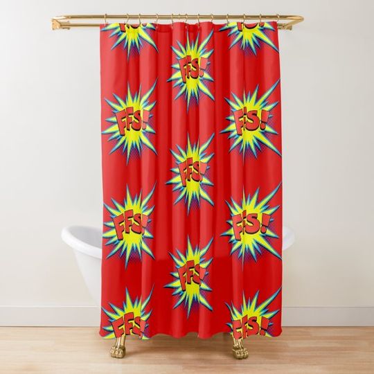 Discover Funny Comic Word Starburst FFS Shower Curtain