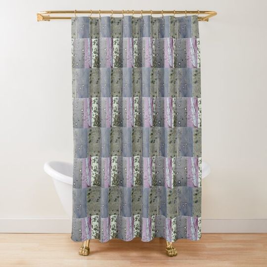 Discover lichen on slate Shower Curtain