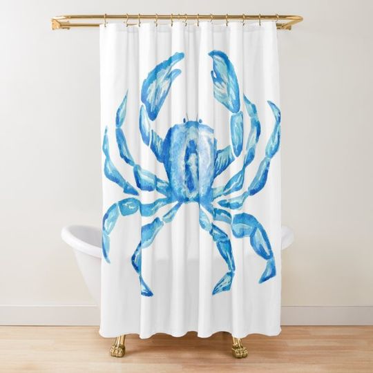Discover Coastal Crab Shower Curtain