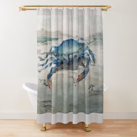 Discover Blue Crab Shower Curtain