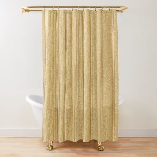 Discover Brass Stripes Shower Curtain